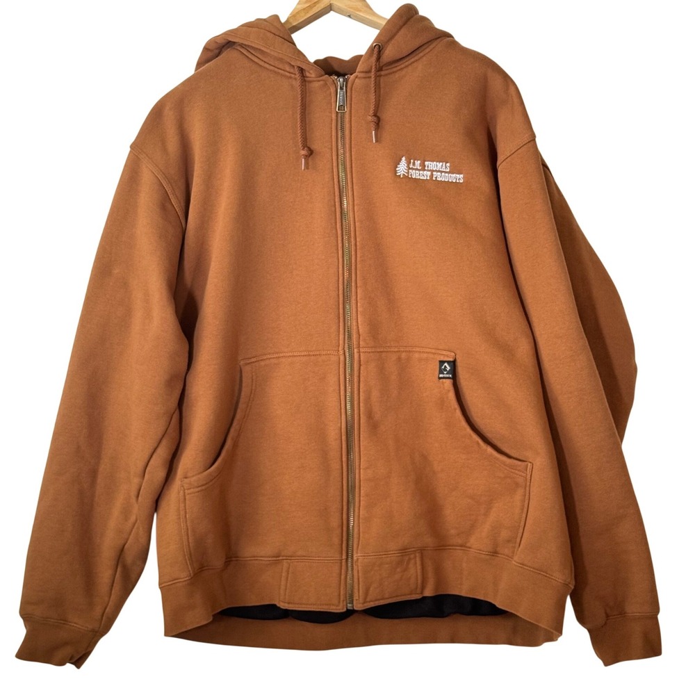 Dri Duck Men's Crossfire Power Fleece Full Zip Thermal Hoodie Brown 2XL 7033